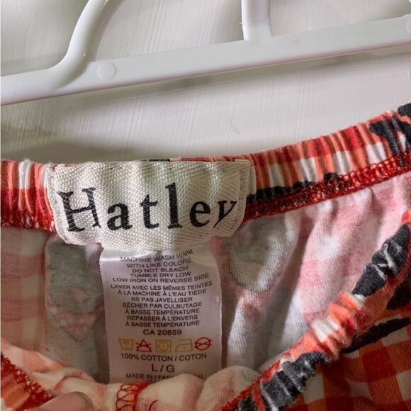 Hatley Large Red and White Plaid Black‎ Lab Pajama Pants - Picture 3 of 4